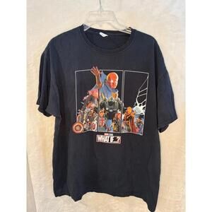 MARVEL STUDIOS WHAT IF BLACK T-SHIRT Unisex  SIZE XL Zombie Captain America